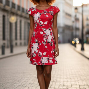 Oasis, Vestido Rojo Floral Talla 34/36