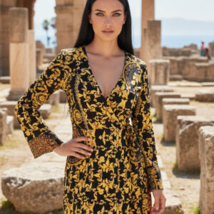 BooHoo, Vestido Gótico Black & Gold T/38
