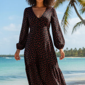Topshop, Vestido Negro Floral Talla 38