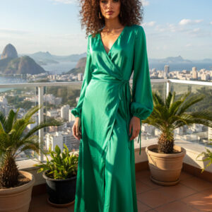 Asos Desing, Maxi Vestido de Saten Talla 40
