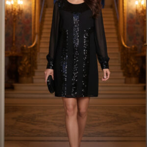 Principles Ben de Lisi, Vestido de Gasa & Lentejuelas Talla 38