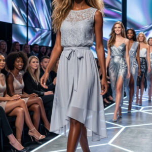 Roman, Vestido de Encaje & Gasa Talla 42