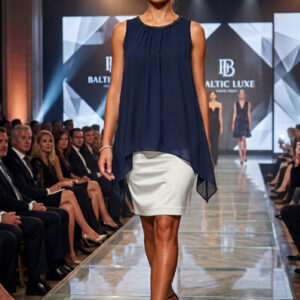 Wallis Petite, Elegante Top de Gasa Azul Talla S