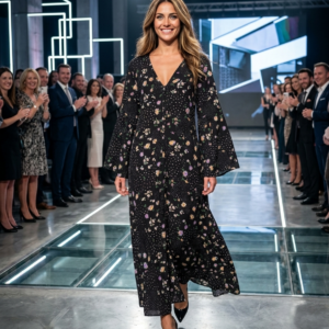 Boohoo,  Vestido Cruzado con Estampado Floral Talla 44