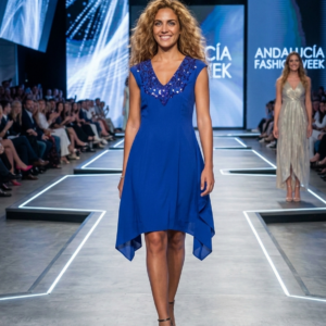 Coast, Elegante Vestido Azul Cobalto Talla 36