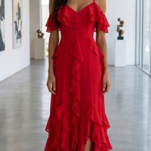PrettyLittleThing, Hermoso Vestido Color Rojo Talla 42