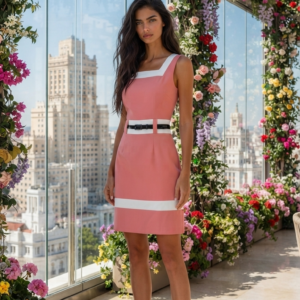 John Miller,  Elegante Vestido Shift Rosa Palo Talla 42