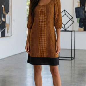 Monsoon, Elegante Vestido con Estampado Geométrico Talla 36