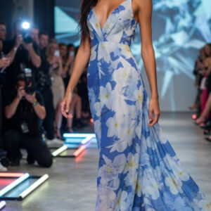 Roman, Vestido Largo con Estampado Floral Talla 40