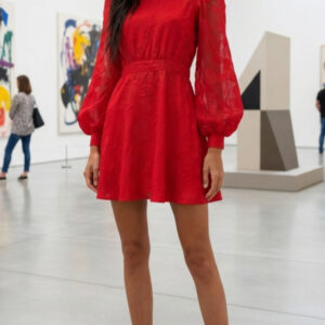 PrettyLittleThing, Vestido de Cóctel Color Rojo Vibrante Talla 40