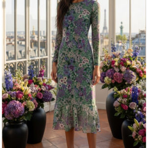 Coast, Elegante Vestido Largo con Estampado Floral Talla 40