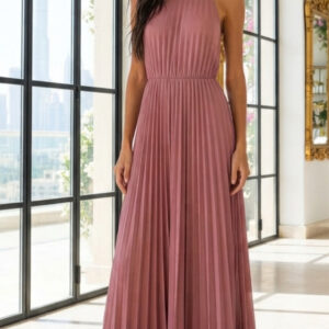 Asos, Elegante Vestido Largo de Color Rosa Malva Talla 38